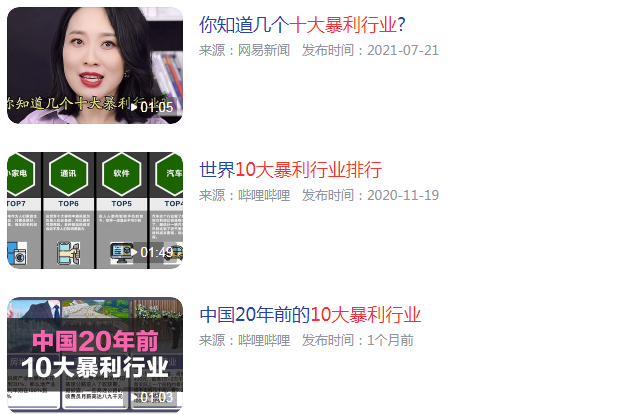 十大暴利行业排行