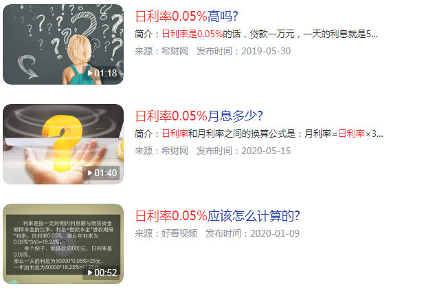 日利率0.05%是