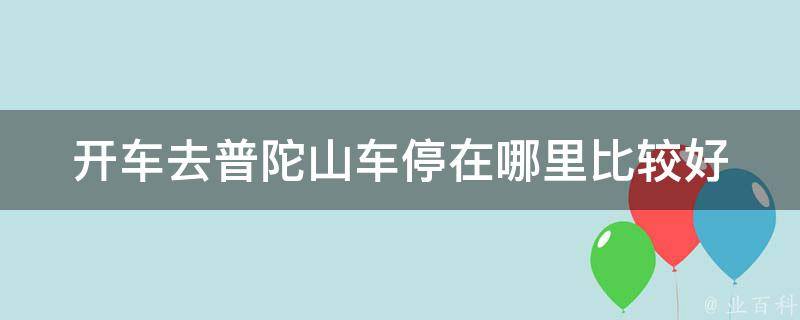 开车去普陀山车停在哪里比较好(普陀山自驾游攻略，推荐停车地点详解)