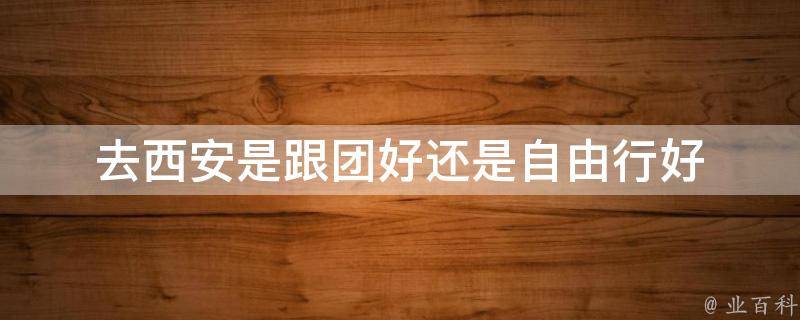 去西安是跟团好还是自由行好(如何选择旅游方式)