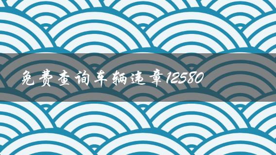 免费查询车辆违章12580(如何使用步骤详解)